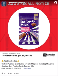 cadbury recall